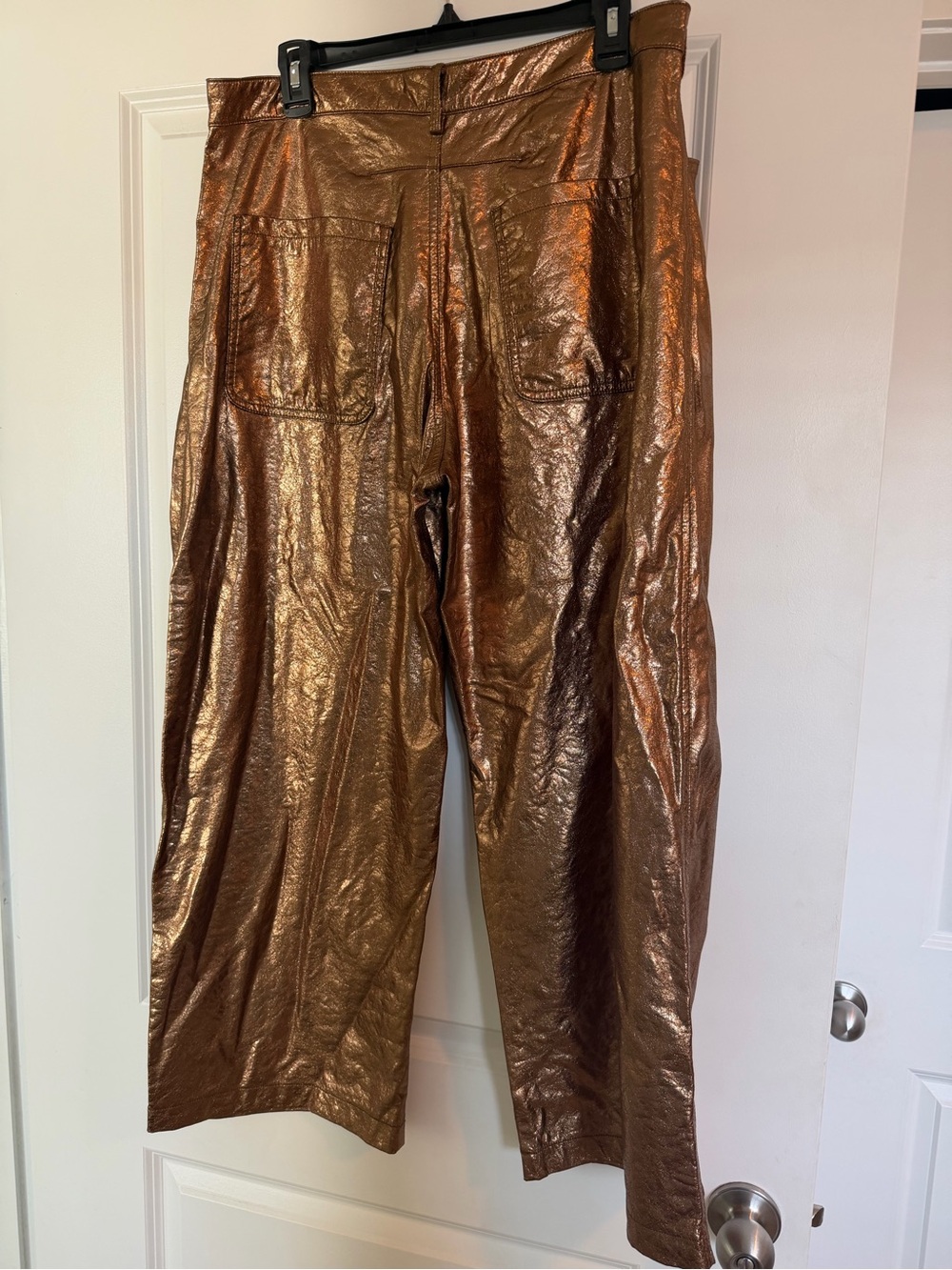 Pilcro Metallic Bronze Wide-Leg faux leather pants - Picture 5 of 5